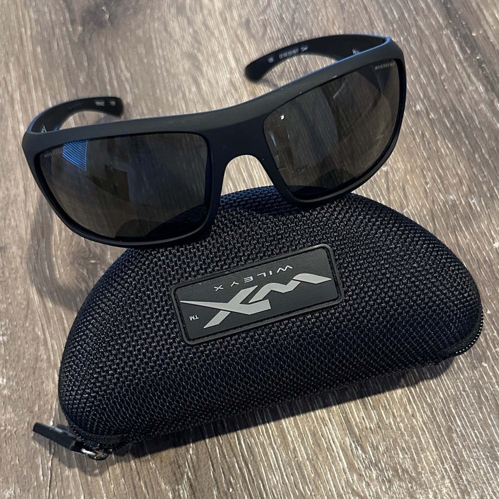 Wiley X Omega Black Sunglasses with Case
